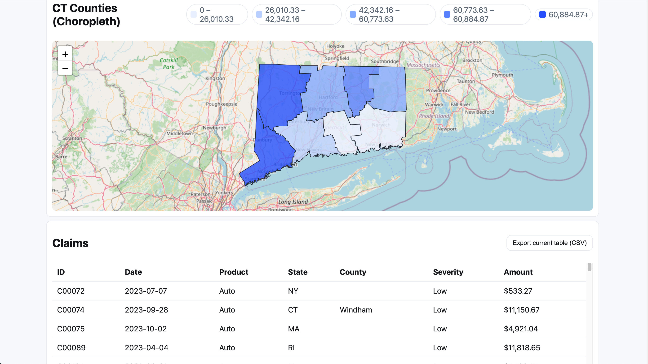 Screenshot of Hartford Risk Insights app